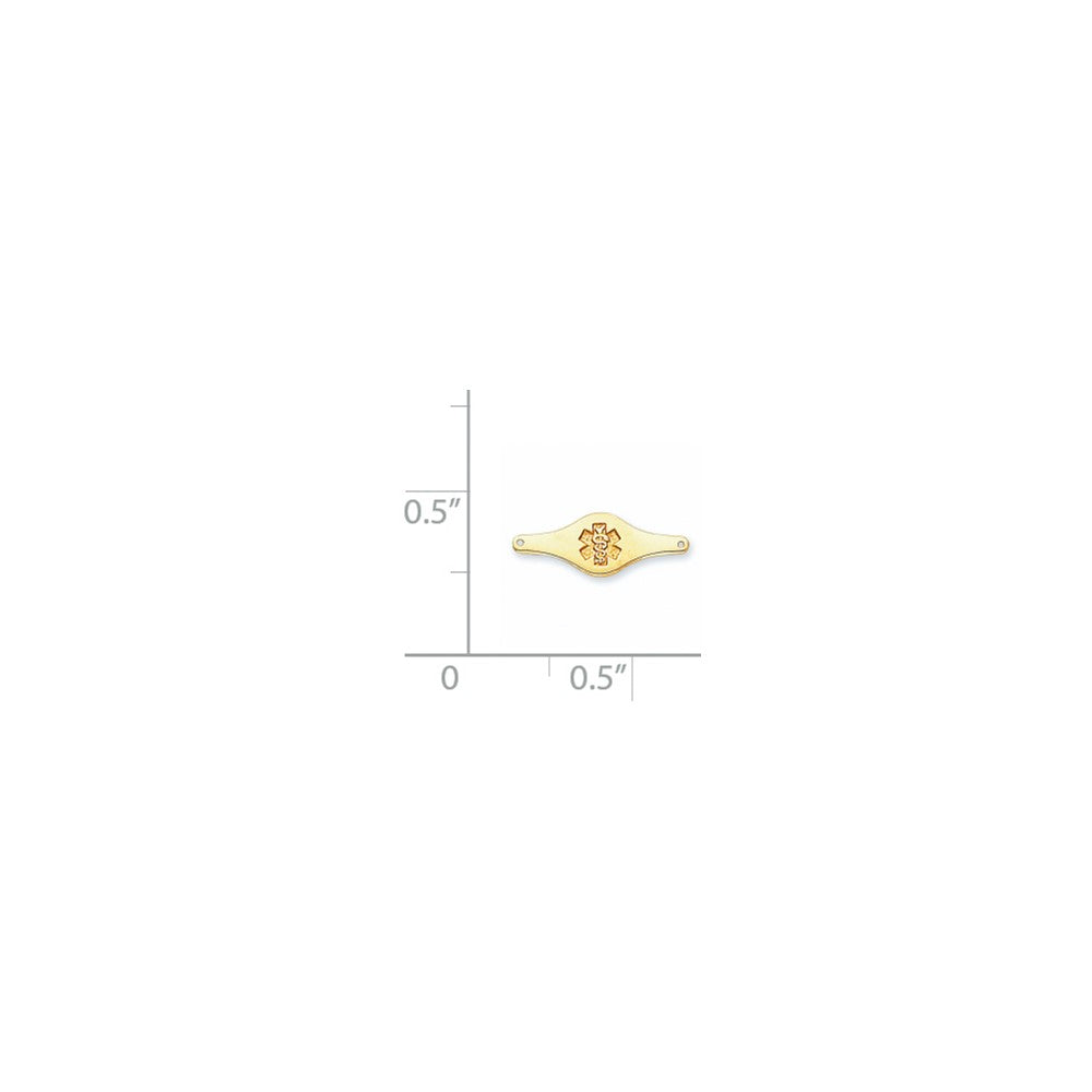 14K Gelbgold Non-enameled Medizinisch Schmuck Platte