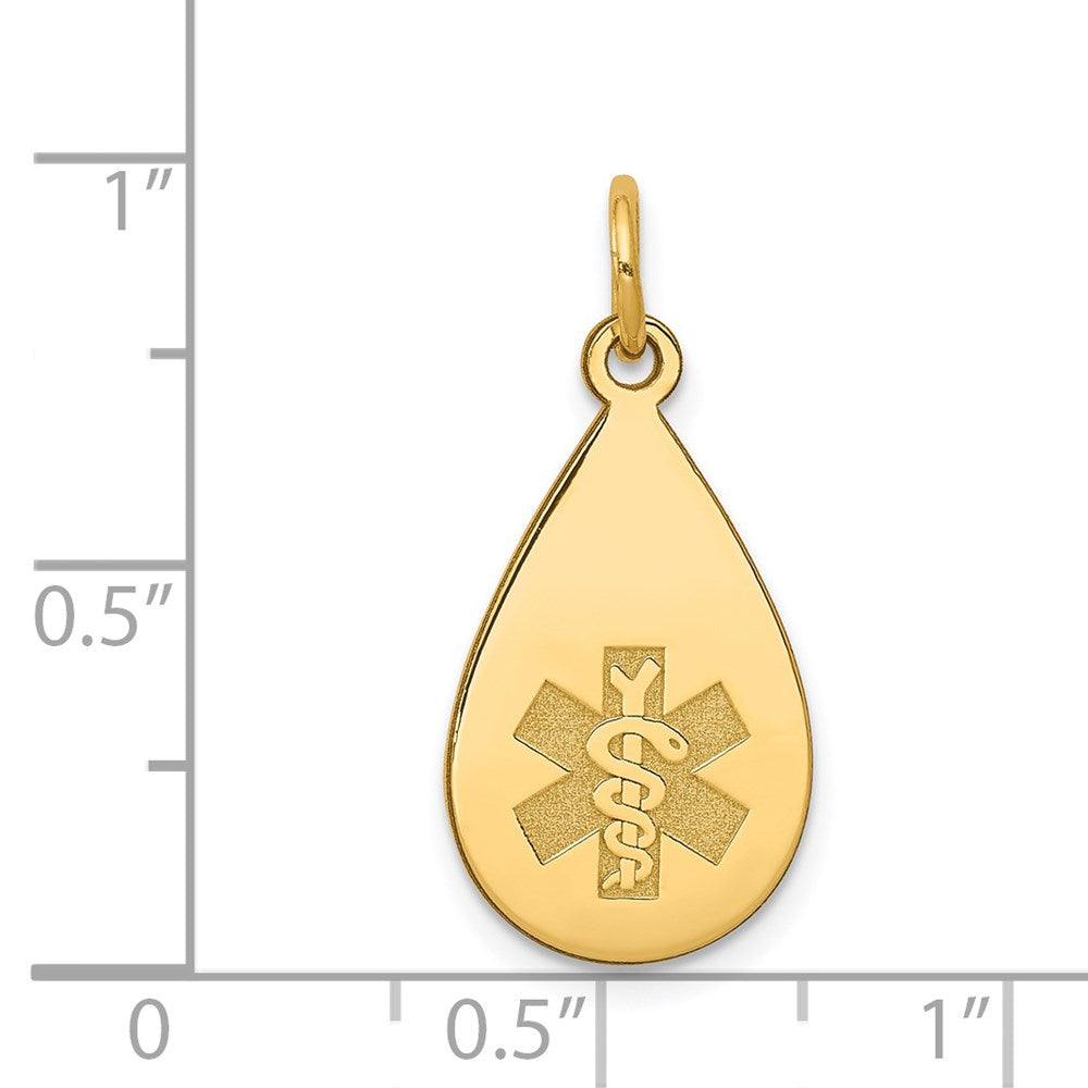 14K Gelbgold Medizinschmuck-Anhänger, unemailliert