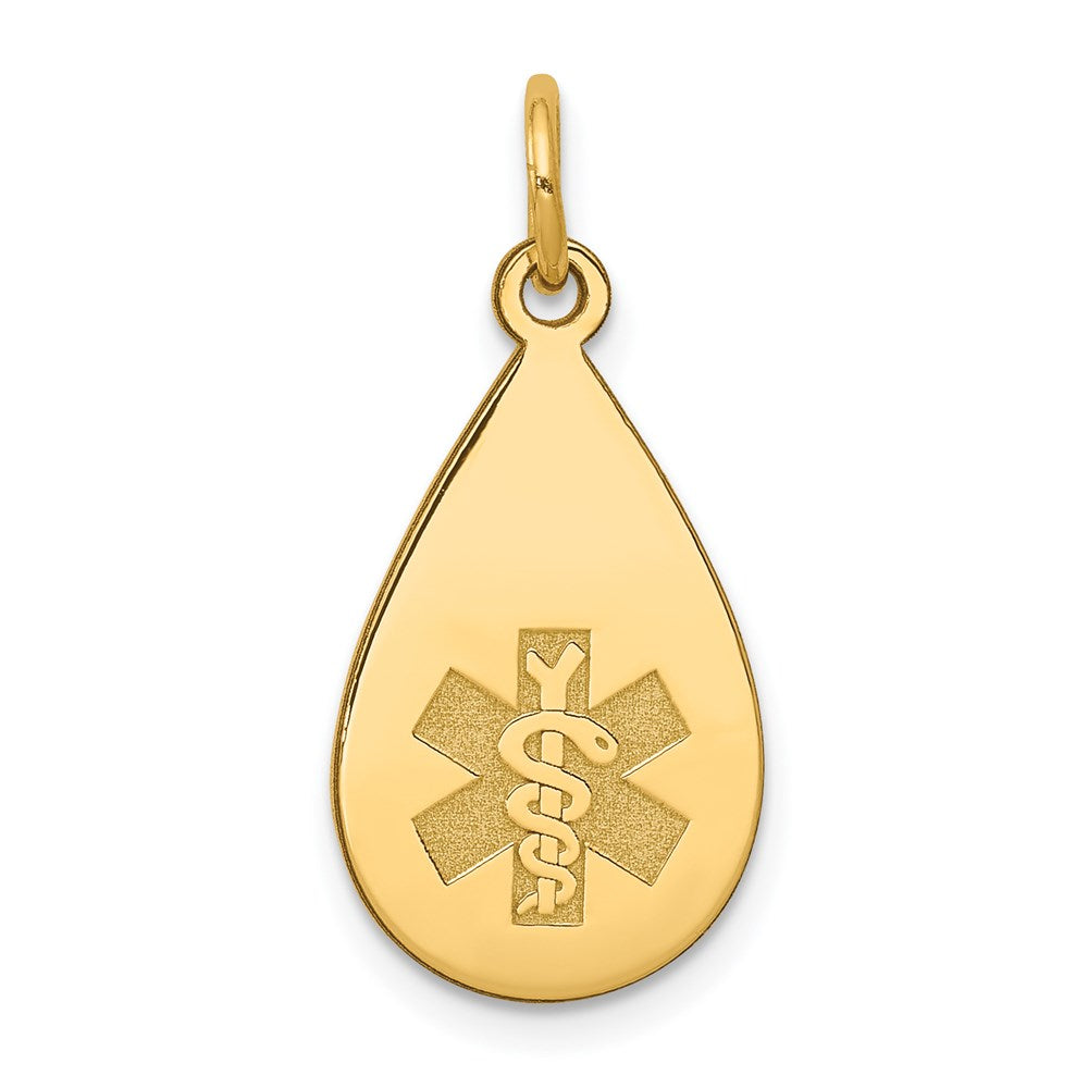 14K Gelbgold Medizinschmuck-Anhänger, unemailliert
