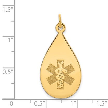 14K Gelbgold Medizinschmuck-Anhänger, unemailliert