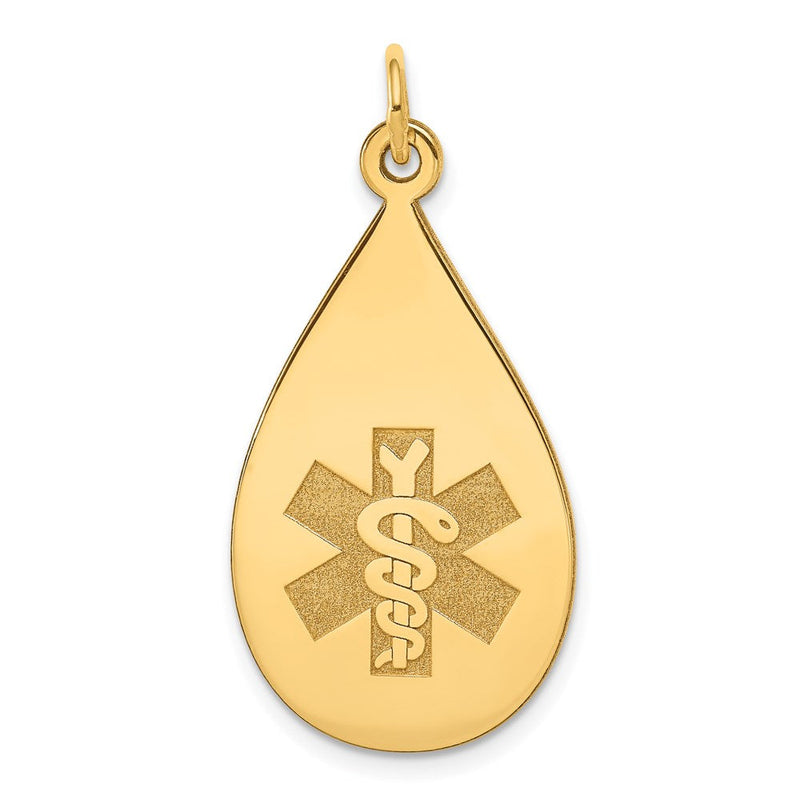 14K Gelbgold Medizinschmuck-Anhänger, unemailliert