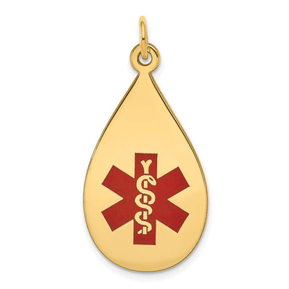 14 Karat Gelbgold Anhänger mit rotem Emaille „Medical Jewelry“