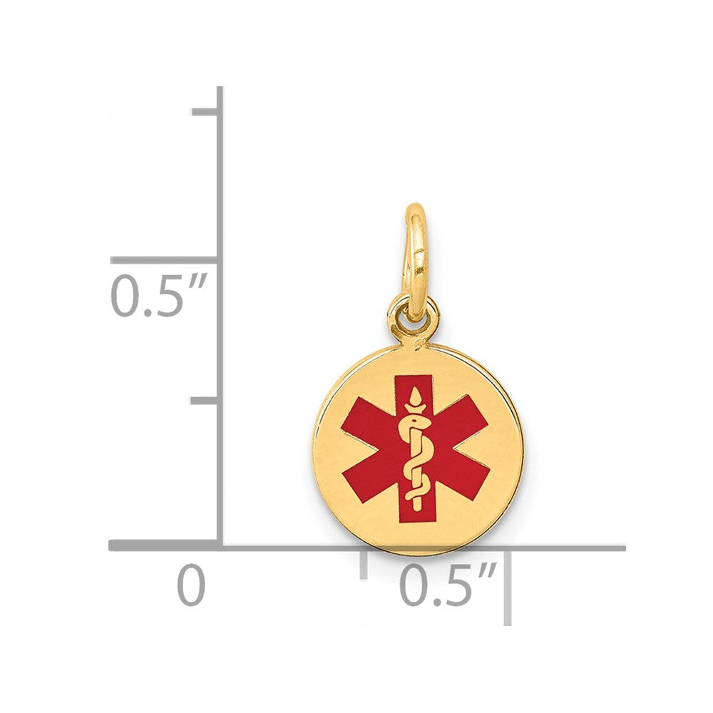 14K Gelbgold 14K Rot Emaille Medizinisch Schmuck Anhänger