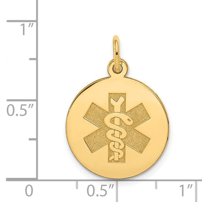 14 Karat Gelbgold Medizinschmuck-Anhänger, unemailliert