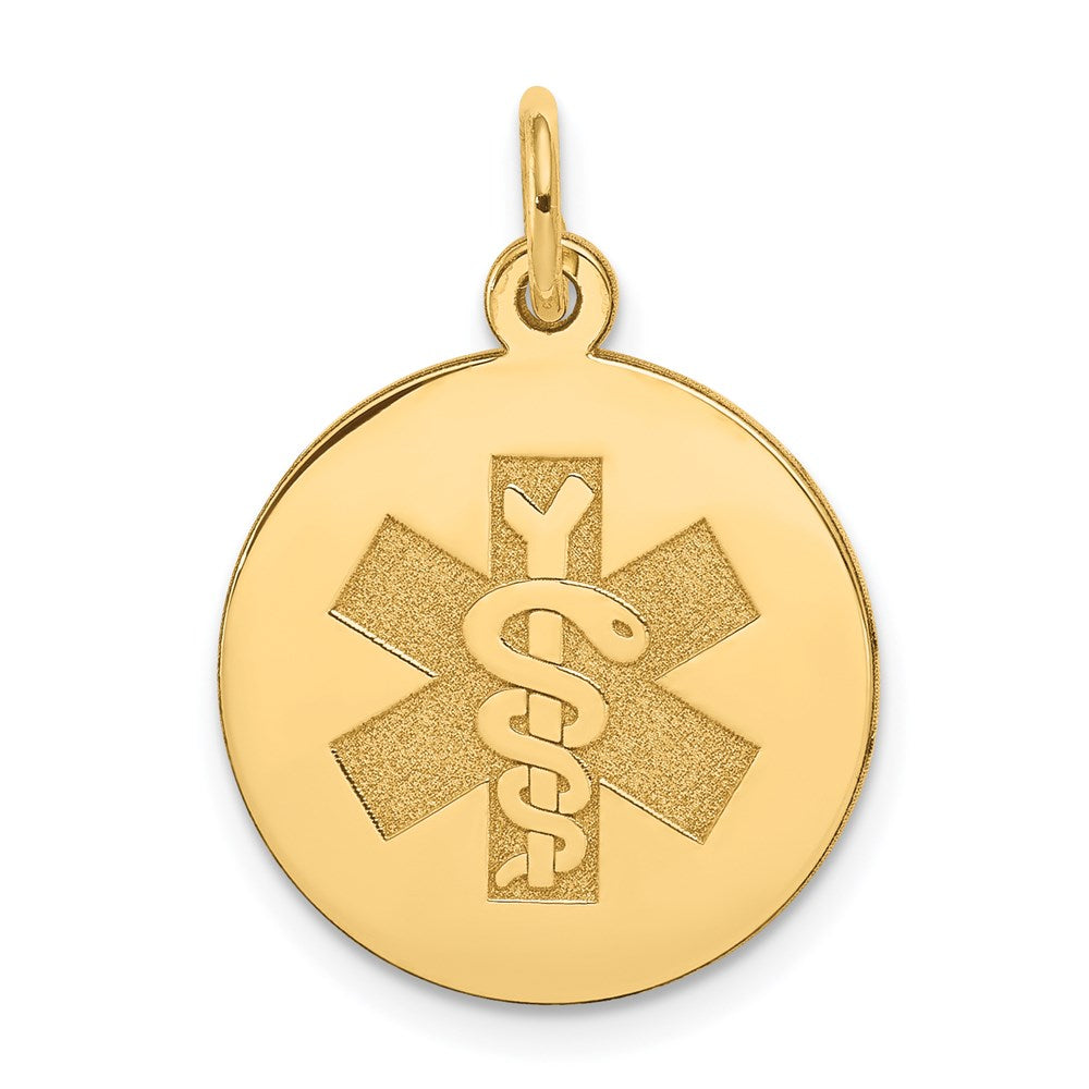 14 Karat Gelbgold Medizinschmuck-Anhänger, unemailliert