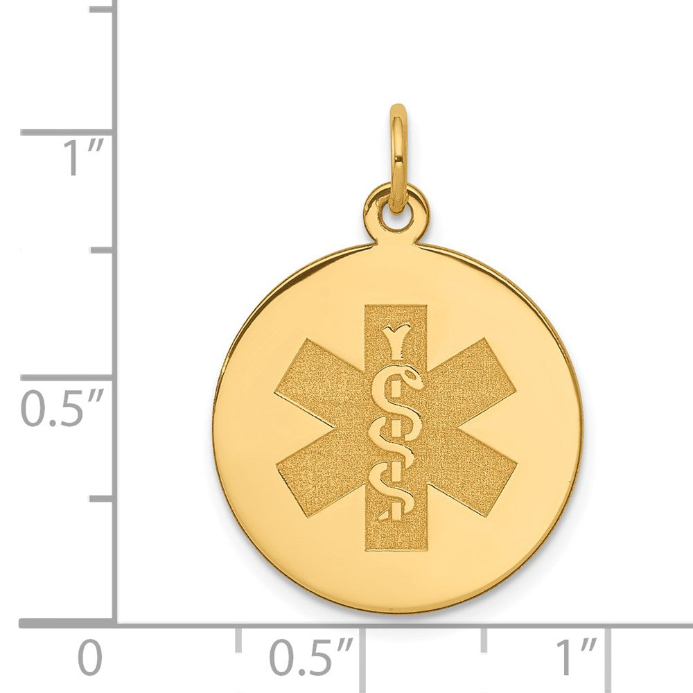 14K Gelbgold Nicht Emaillierter Medizinschmuck-Anhänger