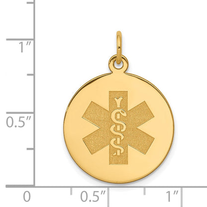 14K Gelbgold Nicht Emaillierter Medizinschmuck-Anhänger