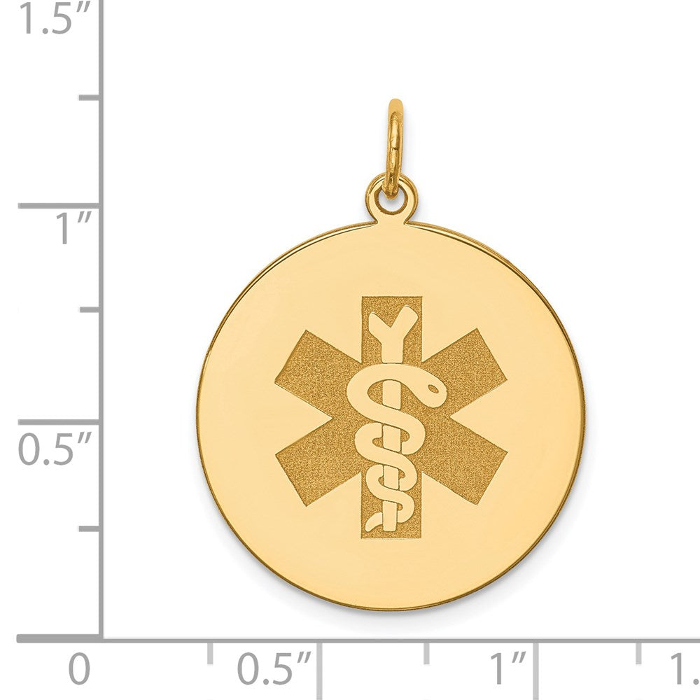 14K Gelbgold Medizin-Anhänger, nicht emailliert