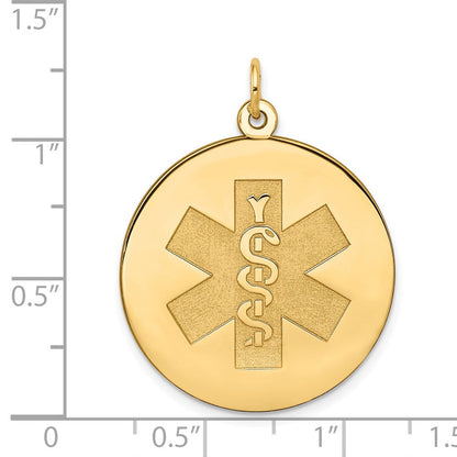 14K Gelbgold Unemaillierter Medizinschmuck-Anhänger