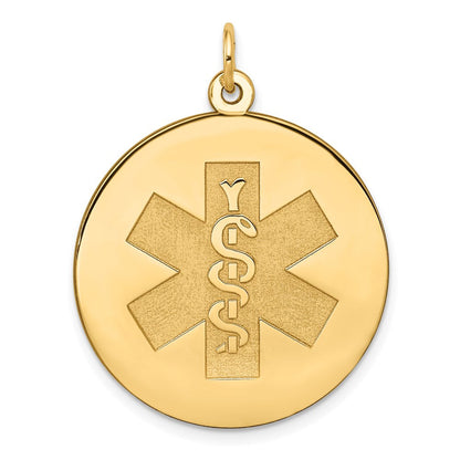 14K Gelbgold Unemaillierter Medizinschmuck-Anhänger
