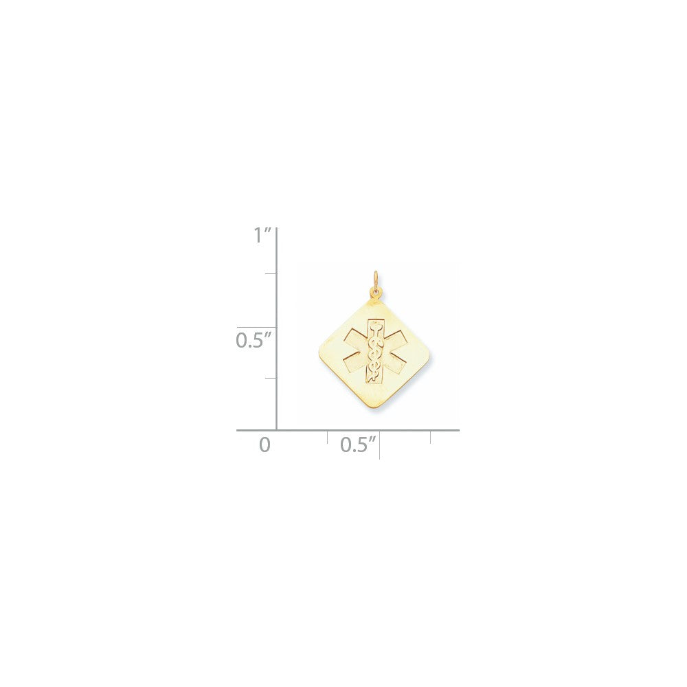 14K Gelbgold Medizin-Anhänger, nicht emailliert