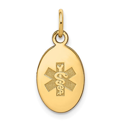 14 Karat Gelbgold nicht emaillierter Medizin-Schmuck-Anhänger