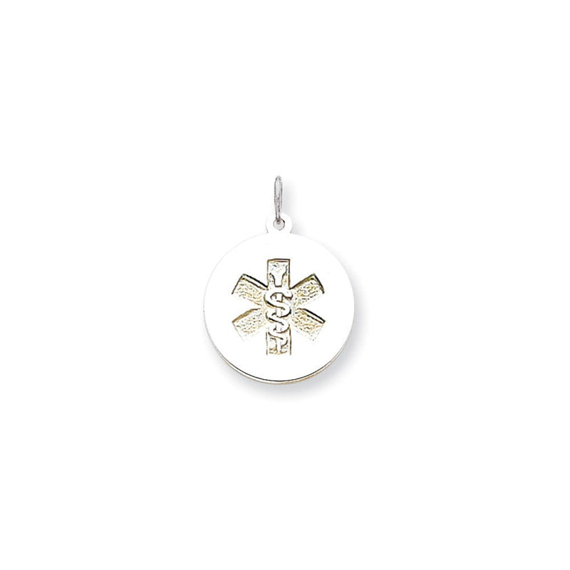 14K Weißgold nicht emaillierter Medizinschmuck-Anhänger