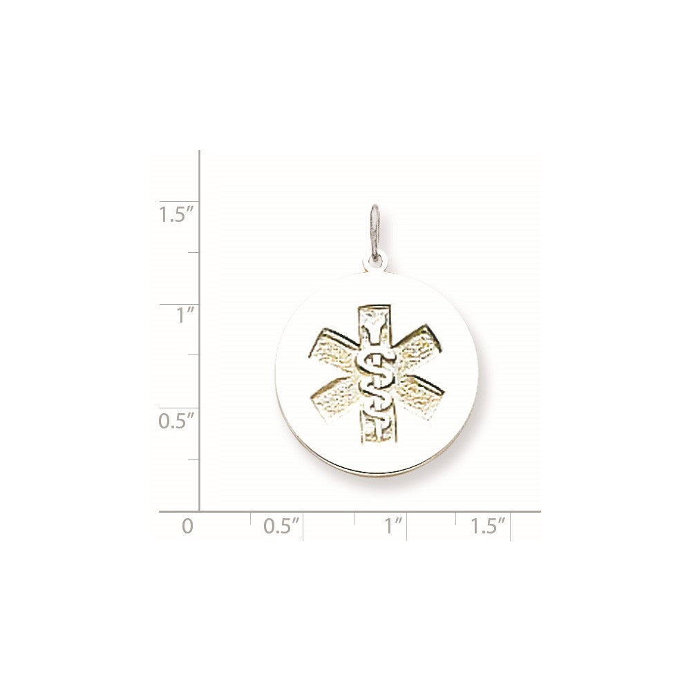 14K Weißgold Anhänger für medizinischen Schmuck, nicht emailliert