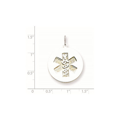 14K Weißgold Anhänger für medizinischen Schmuck, nicht emailliert