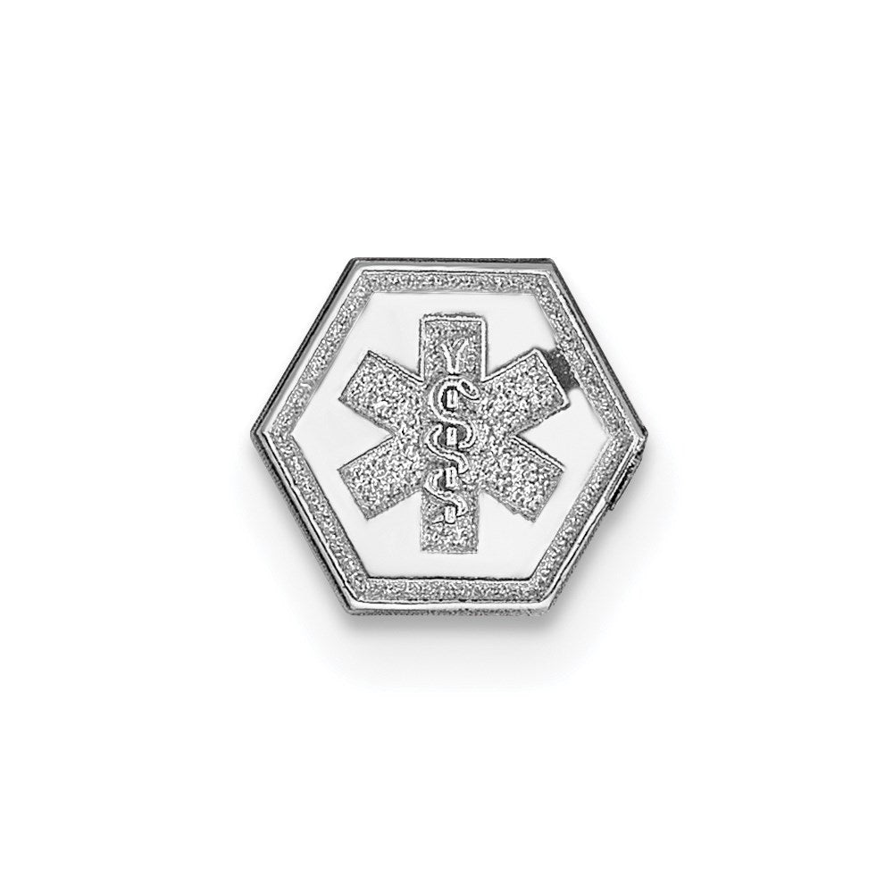 14K Weißgold 14K Weißgold Non-enameled Medizinisch Schmuck Emblem