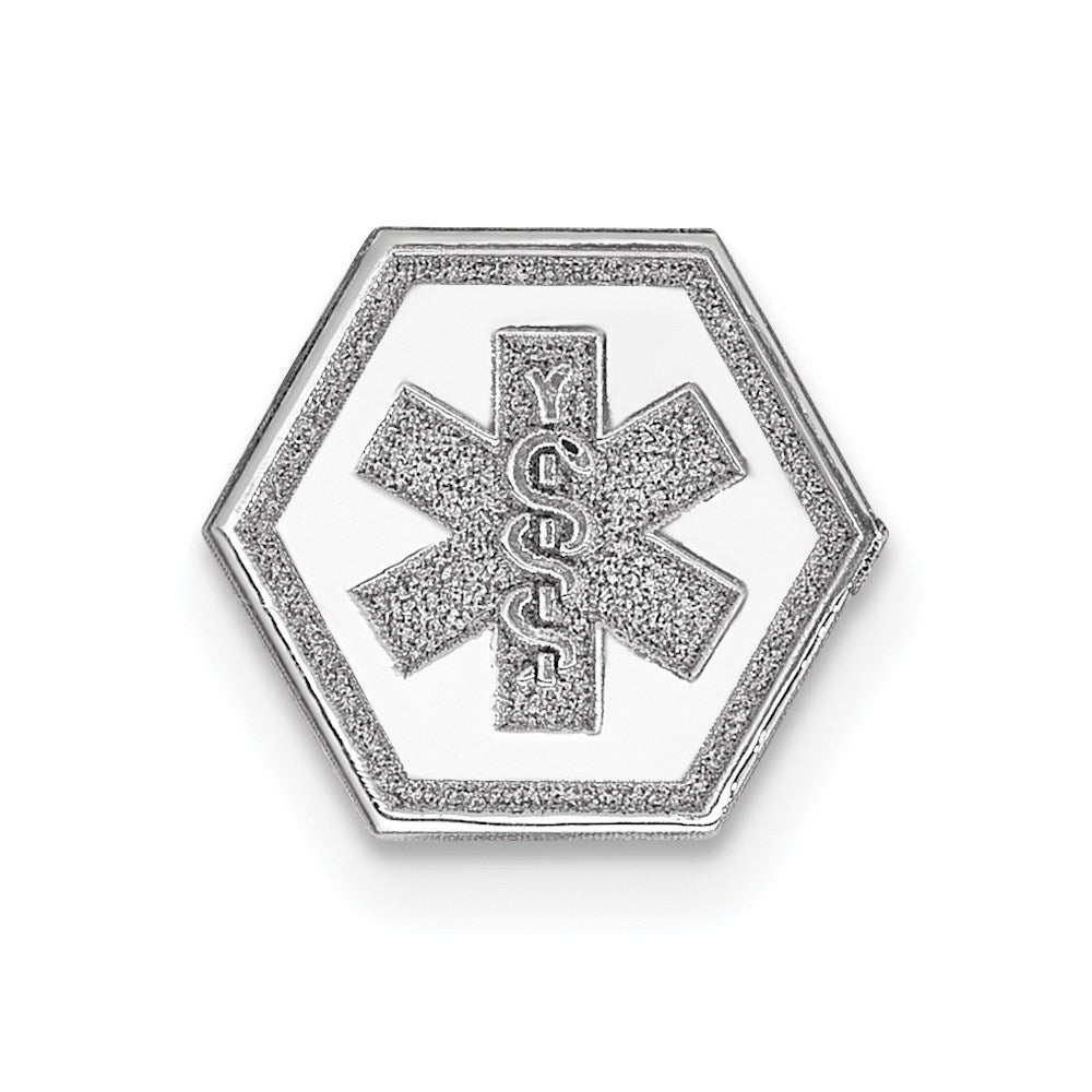 14K Weißgold 14K Weißgold Non-enameled Medizinisch Schmuck Emblem