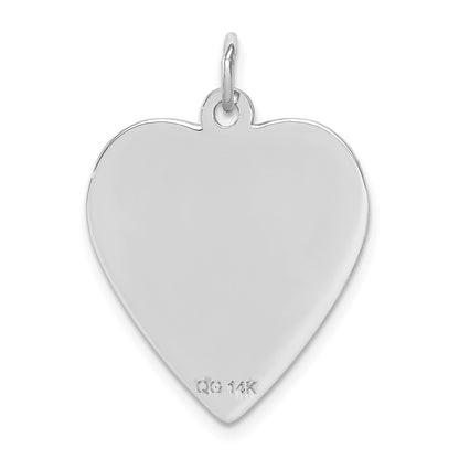 14k Weißgold Medaillenanhänger in Herzform mit Emaille, medizinischer Schmuck