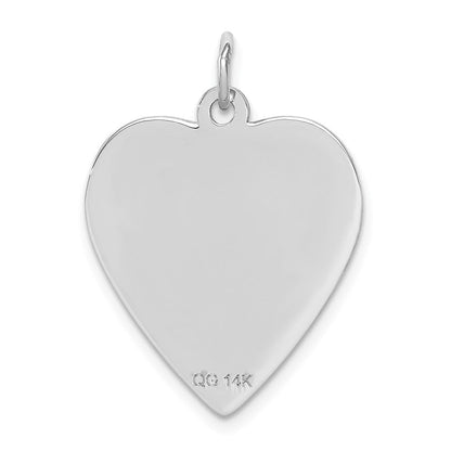 14k Weißgold Medaillenanhänger in Herzform mit Emaille, medizinischer Schmuck