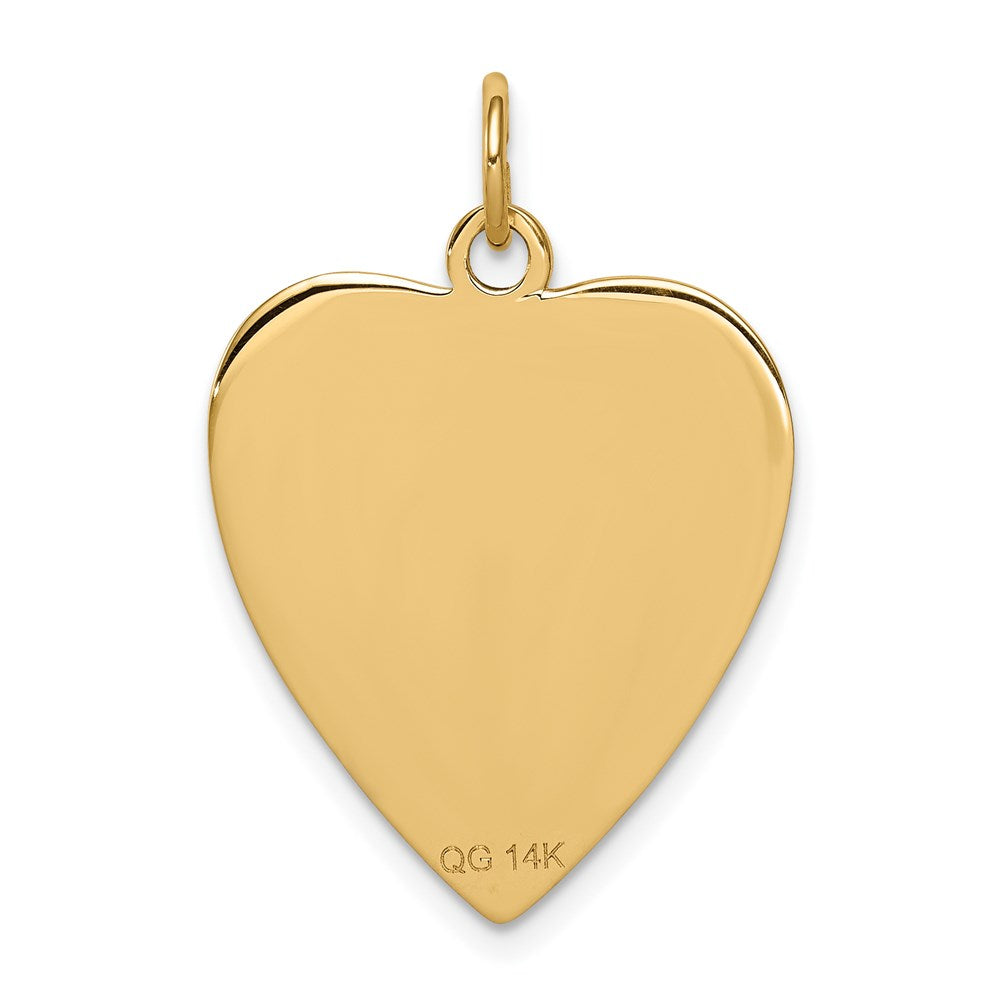 14K Gelbgold Herzförmiger Emaillierter Medizinschmuck-Anhänger
