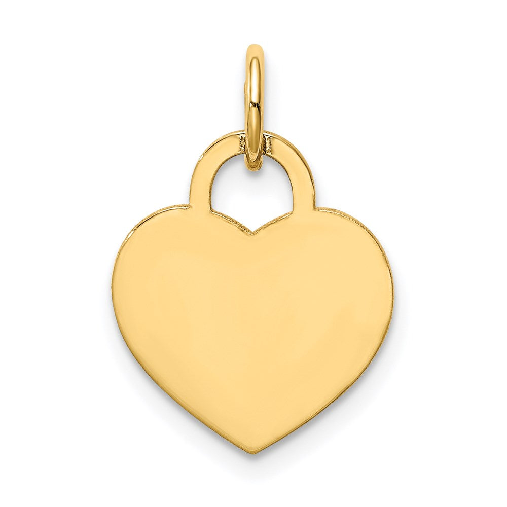 14K Gelbgold Klein Gravierbar Herz Charm