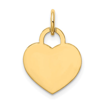 14K Gelbgold Klein Gravierbar Herz Charm