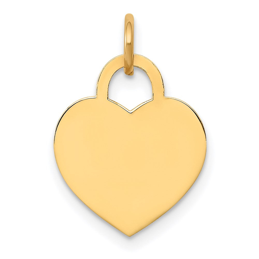 14K Gelbgold Klein Gravierbar Herz Charm