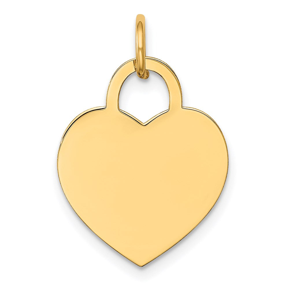 14K Gelbgold Mittel Gravierbar Herz Charm