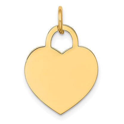 14K Gelbgold Mittel Gravierbar Herz Charm