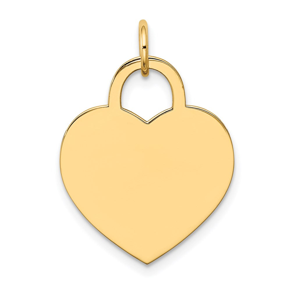 14K Gelbgold Groß Gravierbar Herz Charm