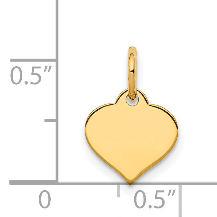 14K Gelbgold Herz Plättchen Charm