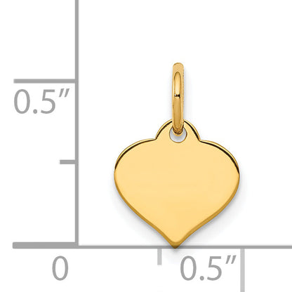 14K Gelbgold Herz Plättchen Charm