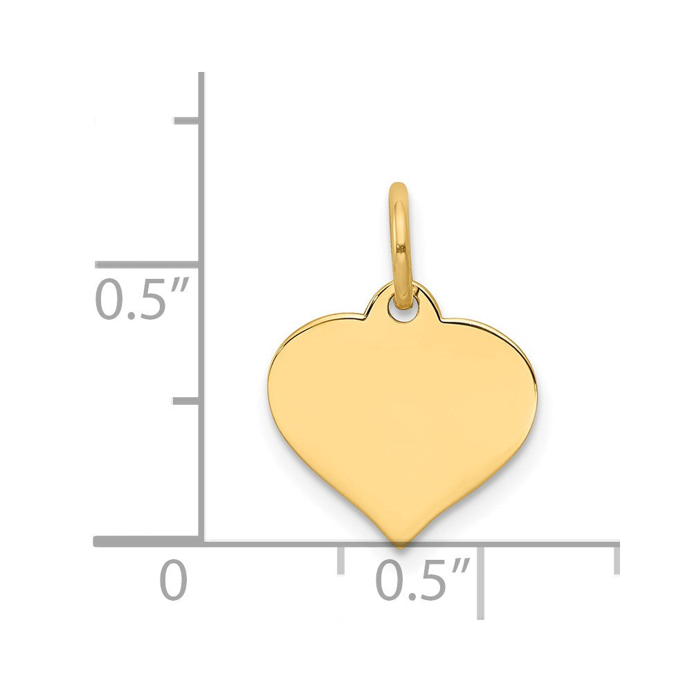 14K Gelbgold Herz Plättchen Charm