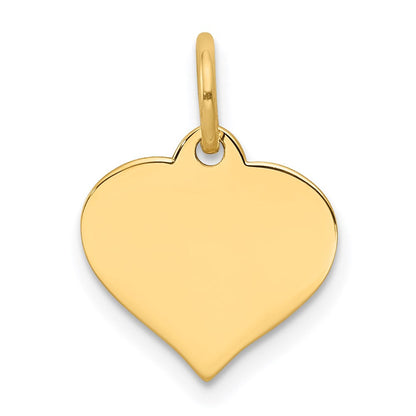 14K Gelbgold Herz Plättchen Charm