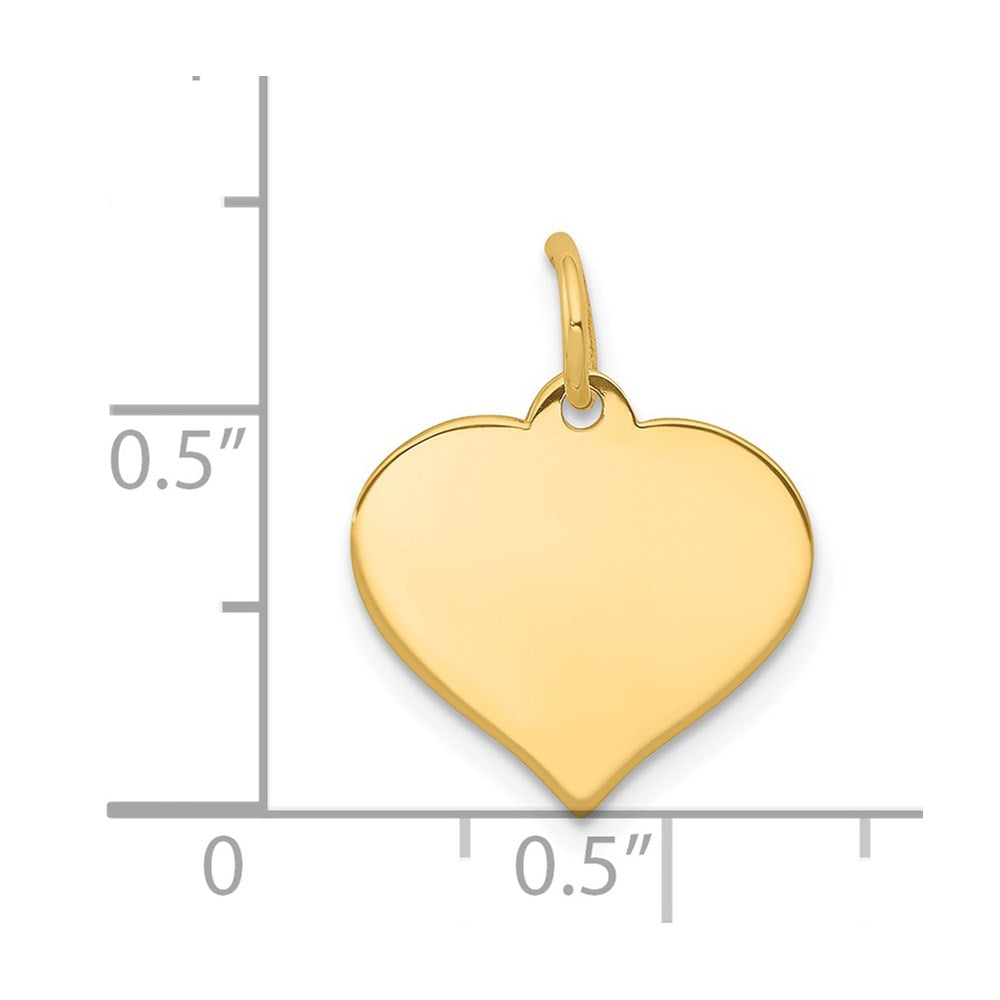 14K Gelbgold Herz Plättchen Charm