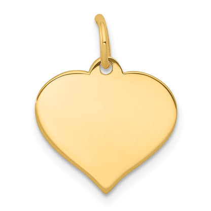 14K Gelbgold Herz Plättchen Charm