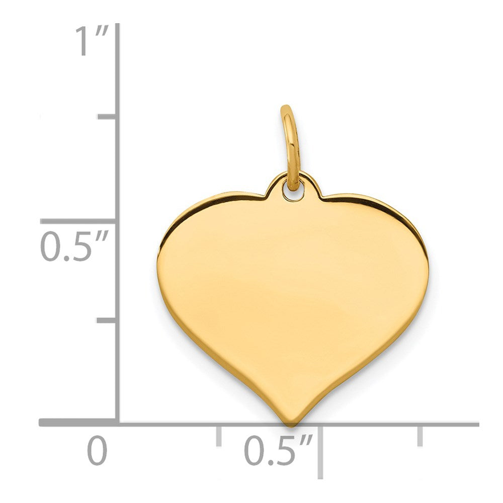 14K Gelbgold Herz Plättchen Charm