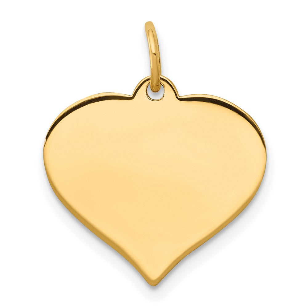 14K Gelbgold Herz Plättchen Charm