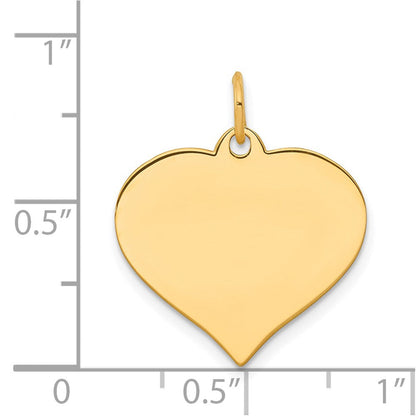 14K Gelbgold Herz Plättchen Charm