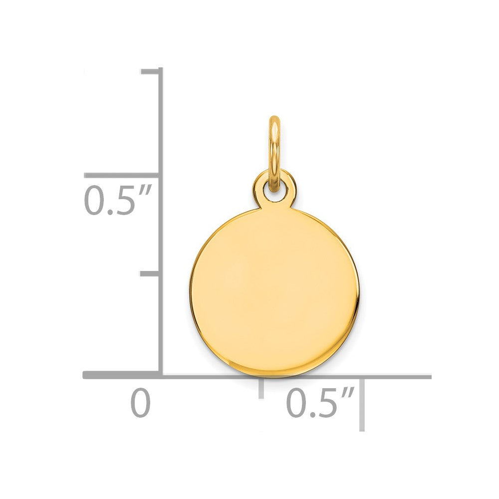 14K Gelbgold Rund Plättchen Charm
