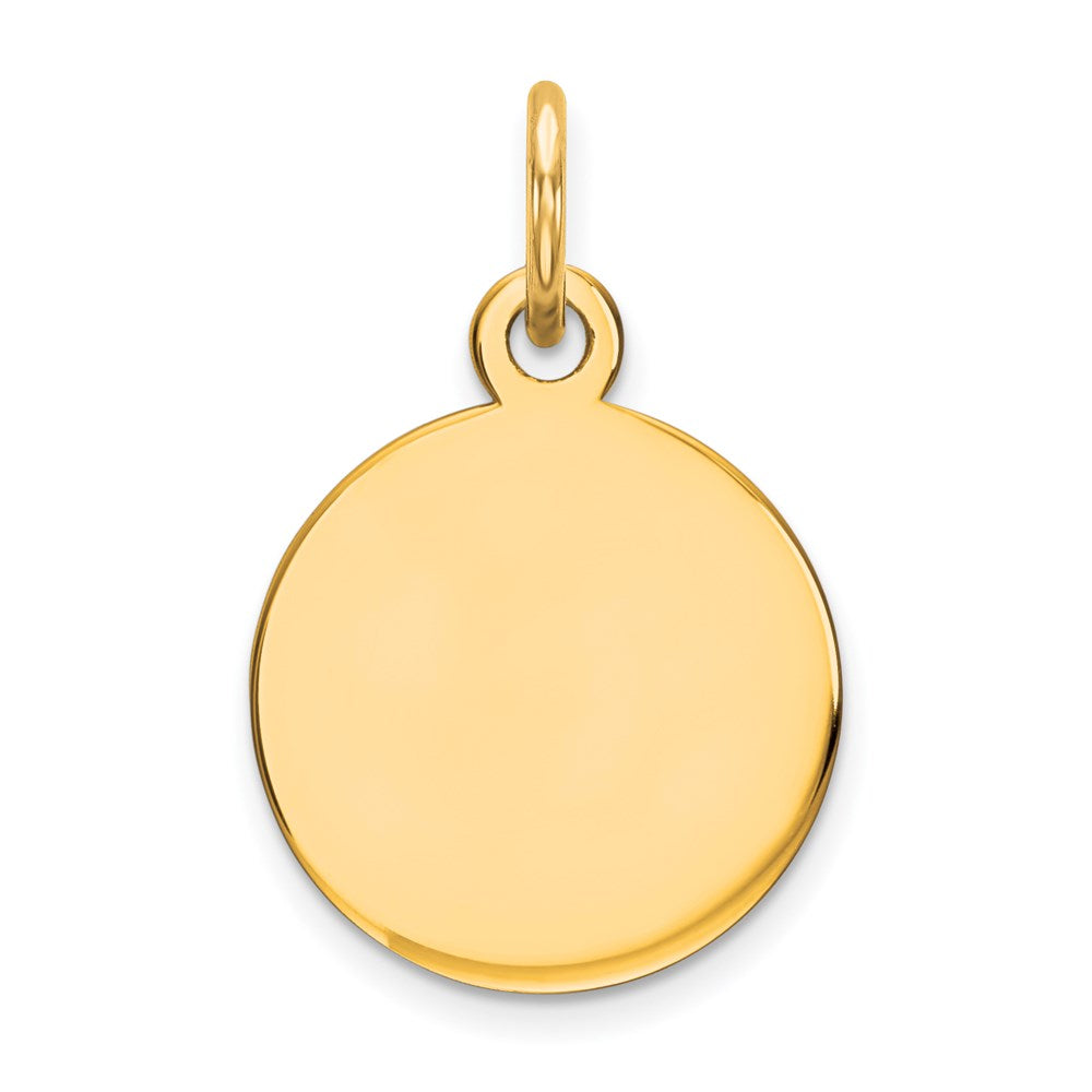 14K Gelbgold Rund Plättchen Charm