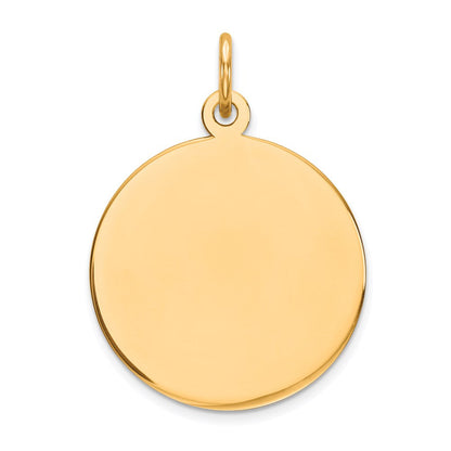 14K Gelbgold Rund Plättchen Charm