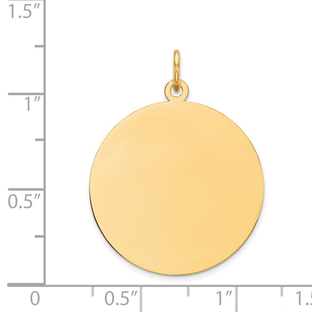 14K Gelbgold Rund Plättchen Charm