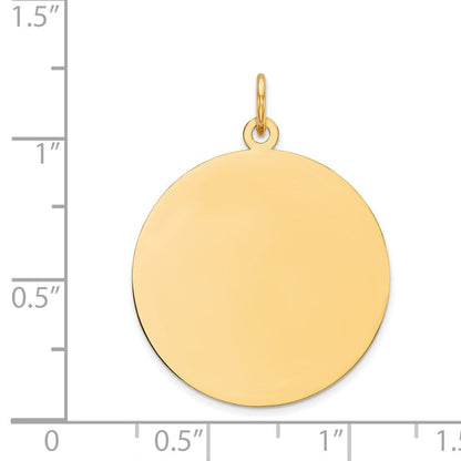 14K Gelbgold Rund Plättchen Charm