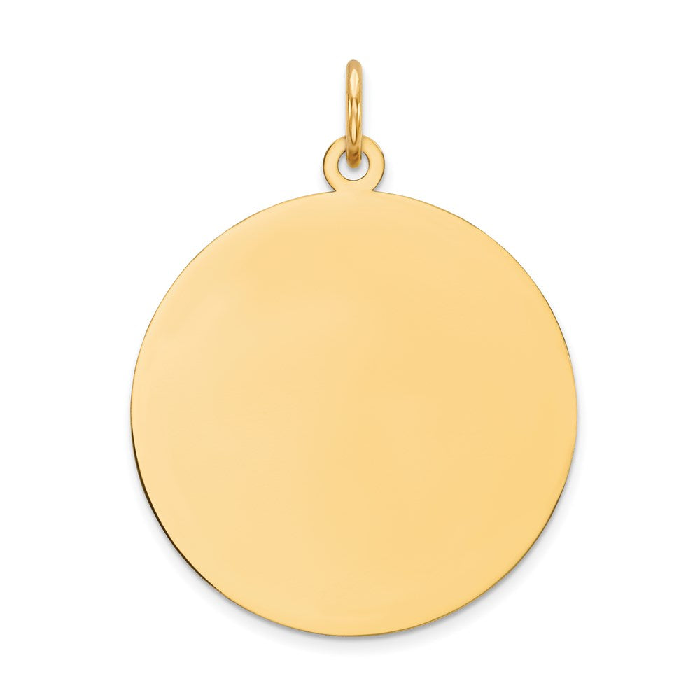 14K Gelbgold Rund Plättchen Charm