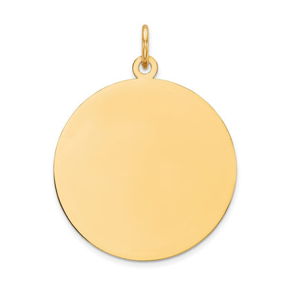 14K Gelbgold Rund Plättchen Charm
