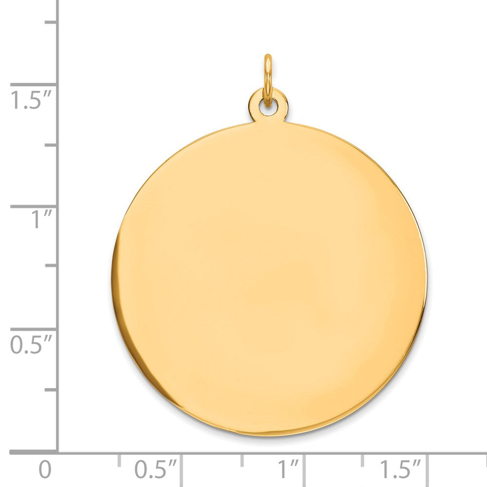 14K Gelbgold Rund Plättchen Charm