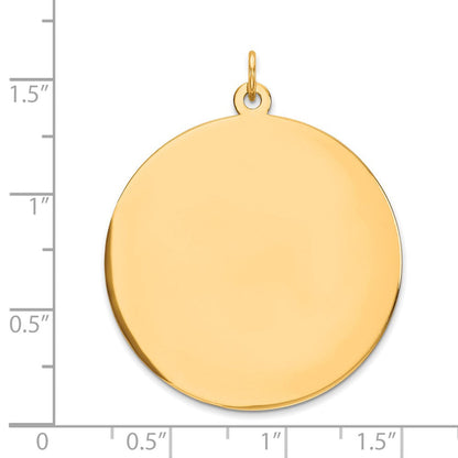 14K Gelbgold Rund Plättchen Charm