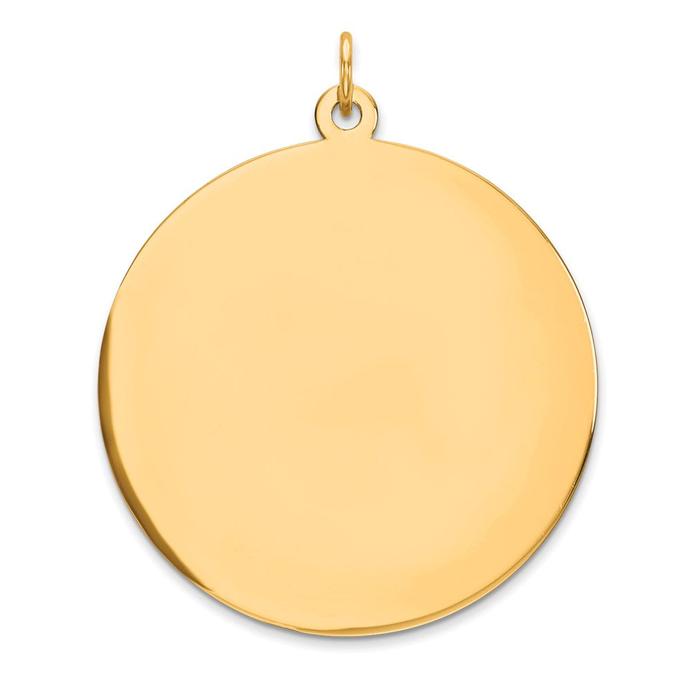 14K Gelbgold Rund Plättchen Charm