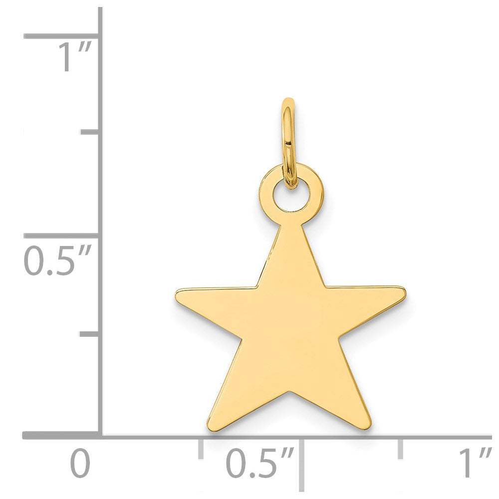 14K Gelbgold Stern Plättchen Charm